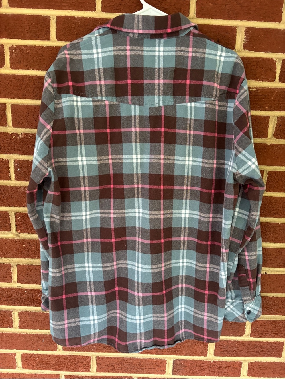 Matchstick: Plaid Flannel Shirt - Pink & Gray - Picture 5 of 5